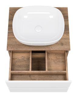 Подвесная тумба под раковину Brevita Dakota DAK-09060-19/01-2Я 60см дуб Галифакс олово/белый